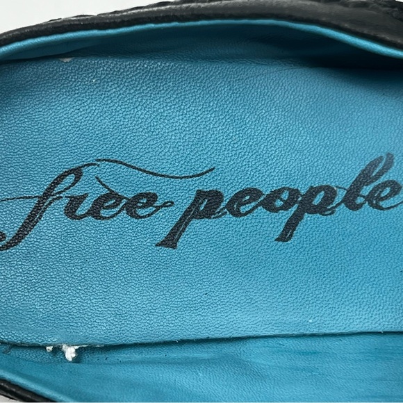 Free People Black Leather Flats with Blue Interior - Picture 8 of 9